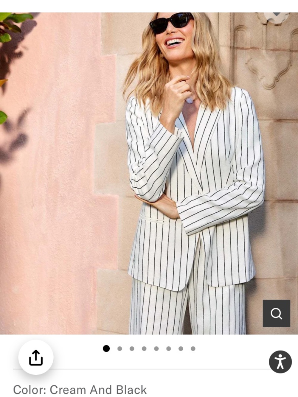 Karen Kane Linen Blend Stripe Blazer